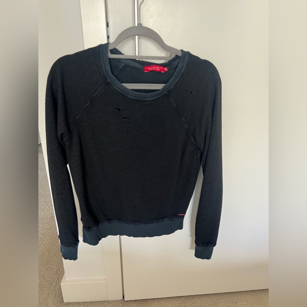 N:philanthropy Women's Frayed/Distressed Crew Neck Sweater